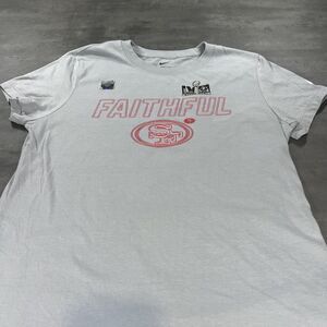 Nike San Francisco 49ers Shirt Women M‎ Gray Red Neon Sign Cotton Gym NFL